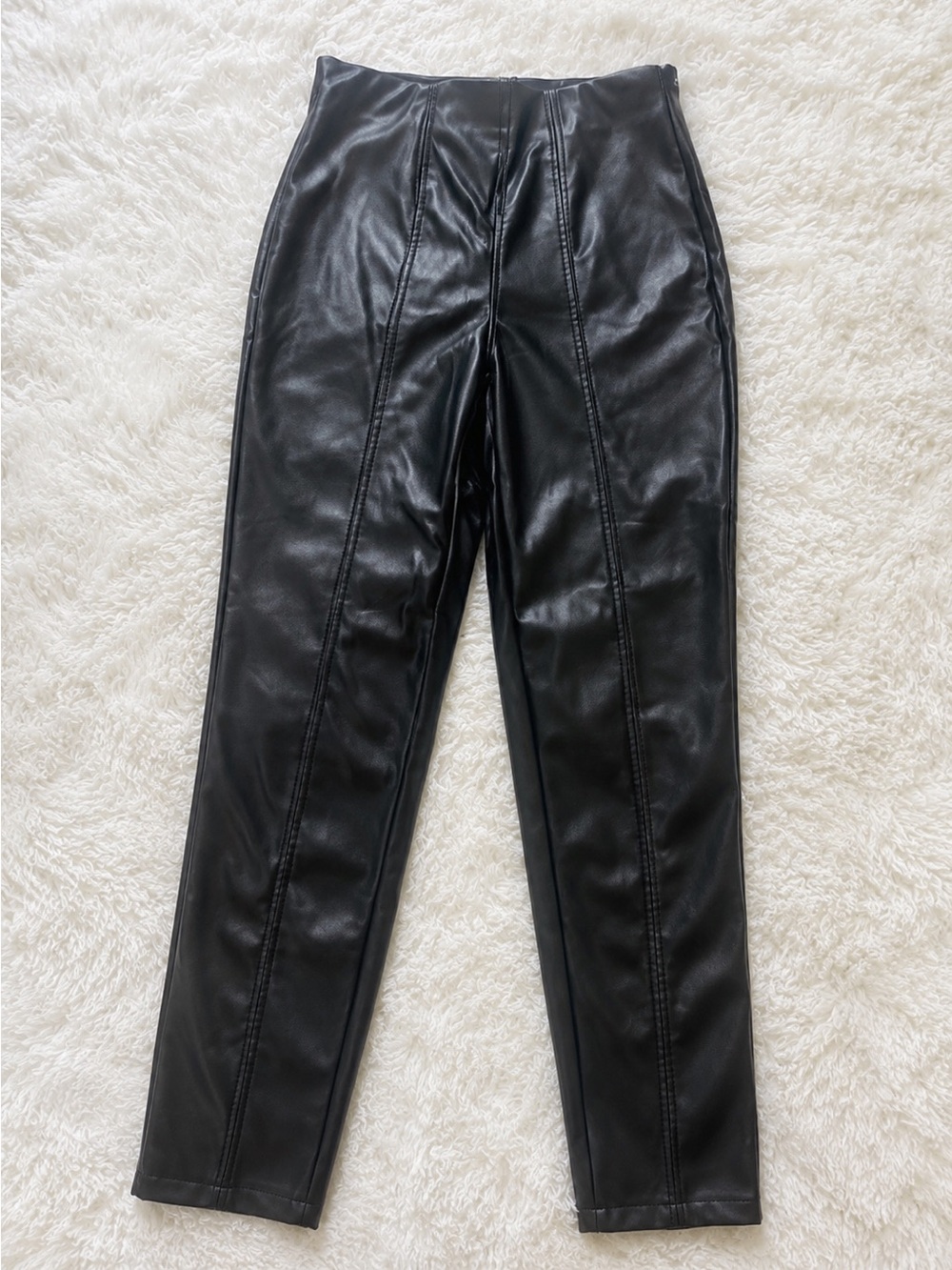 Forever 21 Black High-Waist Leather Pants